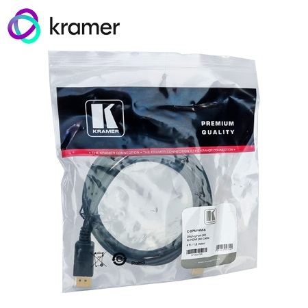 CABLE KRAMER C-DPM/HM-6 DISPLAY PORT A HDMI (MALE-MALE) 6FT - 1.8M BLACK (97-0601006)